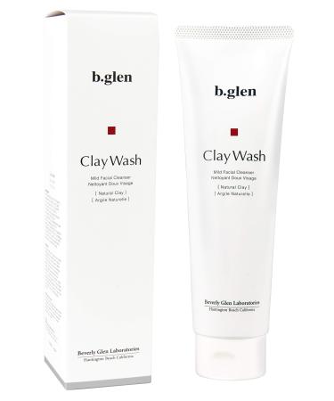 b.glen Clay Wash - Non-Foaming Face Wash for Men & Women from Japan with Hyaluronic Acid Bentonite Clay Helps for Dry Skin Acne Blackhead Clogged Pores