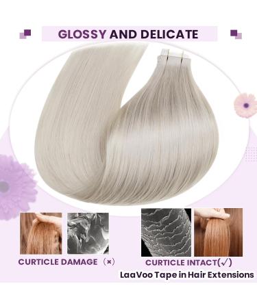 LAAVOO Blond Tape Extensions - Seamless Real Hair Invisible Tape-In Remy Human Hair 50g 20pcs #60 45cm - Shop Internationally! - Buy Online on GoSupps.com