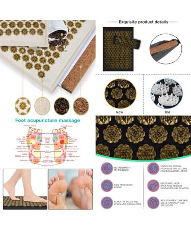 Guiran Acupuncture Massage 3-Part Set | Pillow & Press Cushion for Head & Neck Pain Relief | Beige Cloth & Purple Lotus Buckle - Buy Online on GoSupps.com