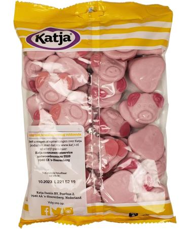 Katja Vegan Sweet Soft Gummies with Real Fruit Juices in Pig Faces (Biggetjes) 500 grams - Buy Online on GoSupps.com