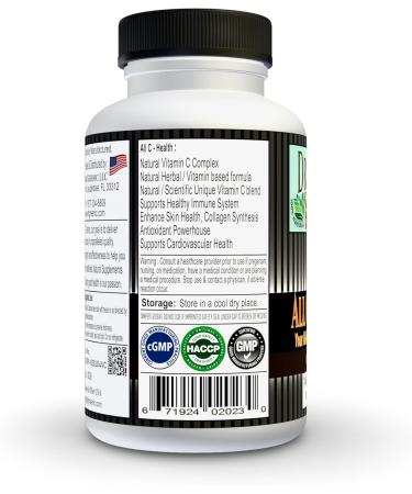 Dr. Greenic Grand C Care | All C- Health | Your All-in-One Whole Vitamin C Complex | 1450Mg | Acerola Cherry Extract | Camu Camu Extract | Ascorbic Acid | Ascorbyl Palmitate | C at its Best - Buy Online on GoSupps.com