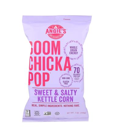 Angie's BOOMCHICKAPOP Sweet & Salty Kettle Corn Popcorn 7 Ounce Bag (Pack of 12 Bags)