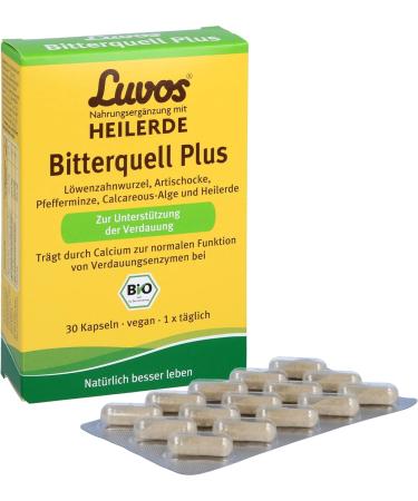 Luvos Healing Earth Organic Bitterquell Plus Capsules - 30 Count for Digestive Health & Detox | International Shipping Available - Buy Online on GoSupps.com