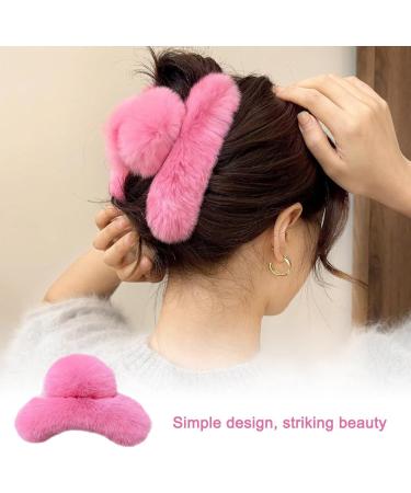 Large Fluffy Plush Hair Claw Clip for Women Winter Fluffy Fuzzy Hair Clips Non-slip Hair Jaw Clips Barrettes for Thick Long Hair - Buy Online on GoSupps.com