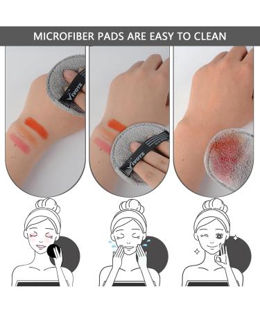 Vivote Microfiber Washable Cotton Pads - 20 Reusable Snack Towels for Facial Cleaning & Skincare | Soft & Color Mixture with Laundry Bag - Buy Online on GoSupps.com