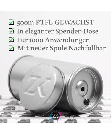 500m PTFE Premium Dental Floss - Tearproof Vegan Fluoride-Free | Family Pack - Protects Against Gingivitis | Refillable Gray Can with Noble Mint - 1000 Applications - Buy Online on GoSupps.com
