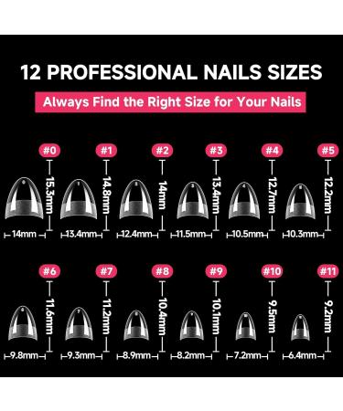 UNA GELLA Capsule Am ricaine Ongle Amande Courte 504 pi ces 12 tailles Demi-couverture Nail Tips Press on Nails Soft Gel pr -mordanc DIY Salon Demi-Amande S - Buy Online on GoSupps.com