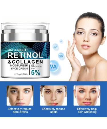 Retinol Collagen Cream with 5% Hyaluronic Acid Retinol Face Cream with Collagen Anti Wrinkle Face Cream Anti Aging Face Cream Retinol Serum for Face Night Moisturiser Day Cream for Women Anti Aging - Buy Online on GoSupps.com