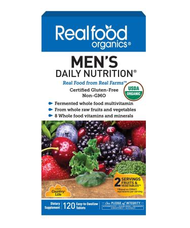 Country Life Realfood Organics Men's Daily Nutrition 120 Easy-to-Swallow Tablets