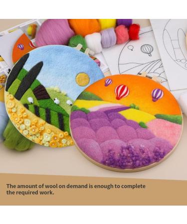 Needle Felting Kit with Wool Roving - Lavender Grassland Color | DIY Felt Painting Set for Home Decoration - Buy Online on GoSupps.com