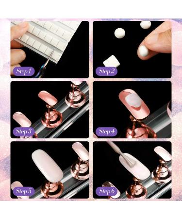 2 Set Acrylic Nail Design Practice Stands - Magnetic Holders & 96 White Reusable Adhesive Putty - DIY Nail Crystal Display - Metal Rose Gold - Buy Online on GoSupps.com