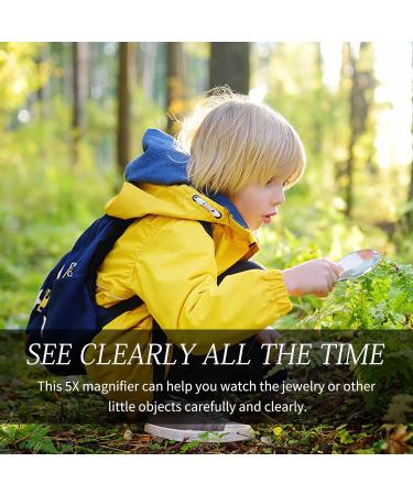 Portable 5x Monocle Magnifying Glass Necklace - Ideal for Reading Handicrafts & Hobbies - Stylish Silver Design - Buy Online on GoSupps.com