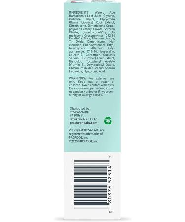 PROcure Rosacare CC Face Cream 2oz - Medicated Redness Reduction & Hyaluronic Hydrogel for Rosacea Symptoms - Buy Online on GoSupps.com