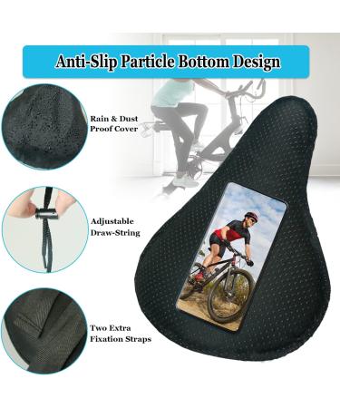 Geronmine Gel Bike Seat Cover - Comfortable Padded Bicycle Saddle Cushion for Men & Women - Ideal for Spin, Indoor & Outdoor Cycling - Black - Buy Online on GoSupps.com