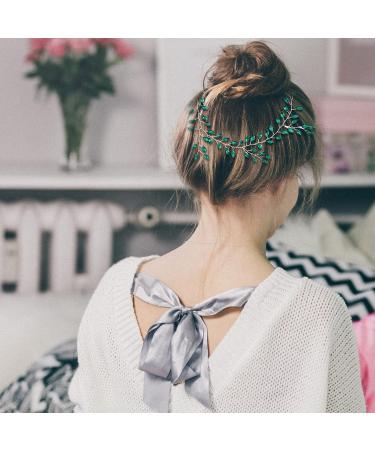 Green Crystal Wedding Hair Vine - Rhinestone Bridal Headpiece for Bride - Buy Online on GoSupps.com