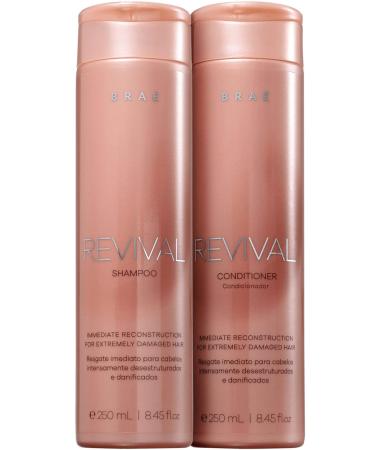 Hair Repair Shampoo and Conditioner - Revival Set 8.45 fl. oz - Best for Extremely Damaged, Dry, Curly or Frizzy Hair - Deep Nourishing - Increase Shine and Hydration - Wheat Germ and Silk Proteins (Revival Hair Repair Set)