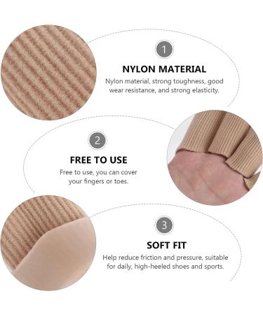 FOMIYES Cot Toe Sleeves 2 Pairs - Finger Cap Cushions for Hammertoes, Blisters, Calluses - Nylon Cover with Silicone Protectors - Buy Online on GoSupps.com