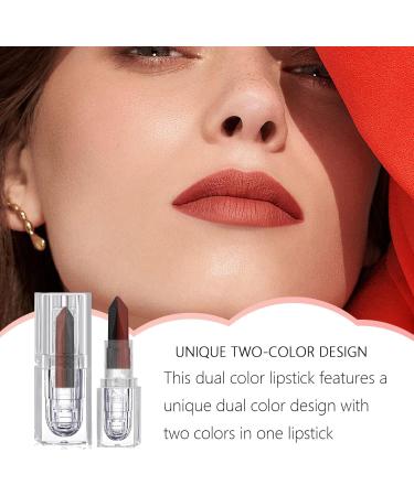 Matte Lipstick | Moisturizing Makeup Lipstick: Non-sticky dual-color lip gloss long-lasting moisturizing lipstick for healthy lips - Buy Online on GoSupps.com