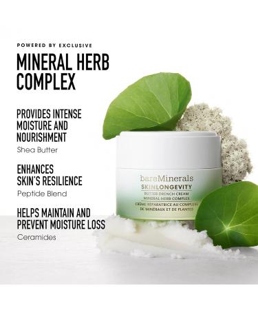 bareMinerals Butter Drench Restorative Rich Face Cream Hydrating Face Lotion for Dry Skin Boosts Moisture Retention Soothes & Nourishes Non-Comedogenic Vegan Mineral Herb Complex - Buy Online on GoSupps.com
