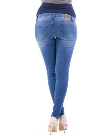 Milano Maternity Jeans - Ultra Stretch Buttery Soft Denim, High Waisted Over The Bump Band, Comfortable Slim Fit for Pregnant Women - Size 16 Light Deluxe - Buy Online on GoSupps.com