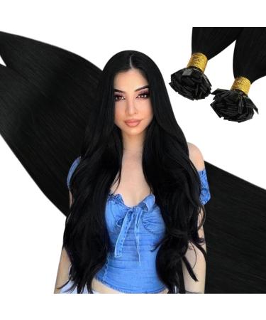 Ugeat extensions real hair flat bonding 50cm black keratin bonding real hair extensions 50 strands hair extension real hair keratin bonding 50gram extensions real hair flat tip color 1 20 inch 3.flat tip #1 - Buy Online on GoSupps.com