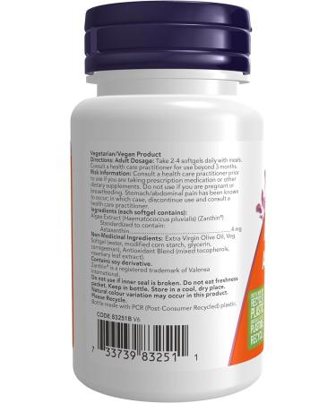 Now Foods Astaxanthin 4 mg 60 Veg softgel 0 60 count (Pack of 1) - Buy Online on GoSupps.com