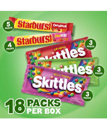 Skittles & Starburst Full Size Variety Mix 18-Count Box - 37.05 oz - Buy Online on GoSupps.com