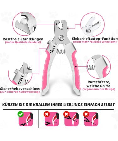 Tierr Pfotenreiniger for Dogs | Remove Dirt from Paws | Dishwasher Safe | Size L + Claw Scissors | Pink - Buy Online on GoSupps.com