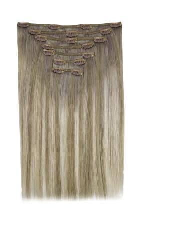 FSHINE 14 Clip-In Real Hair Extensions - 35cm Walnut Brown to Ash Blonde 120g 7 Pieces - Buy Online on GoSupps.com