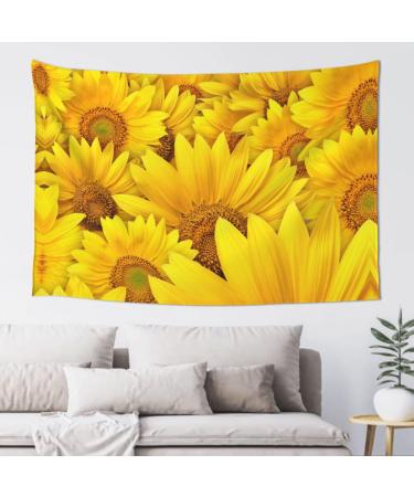 VANANI Sunflowers Wall Hanging. Easy Installation. Living Room And Bedroom Decorations. Wall Art Tapestry. (102x152cm) Black One Size