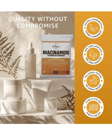 33RD PARALLEL SOAP CO. Niacinamide Powder Vitamin B3 (4oz) Brightens Skin, Reduces Dark Spots, Boosts Collagen & Hydration for Serums, Creams, Toners & DIY Skincare | 4 Ounces - Buy Online on GoSupps.com