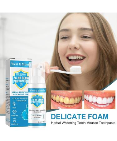 Dentifrice Mousse - 30 ml de dentifrice anti-taches naturelles pour dents sensibles - Dentifrices d tachants intensifs nettoie en profondeur blanchit les dents et combat la mauvaise haleine Pekoluta - Buy Online on GoSupps.com