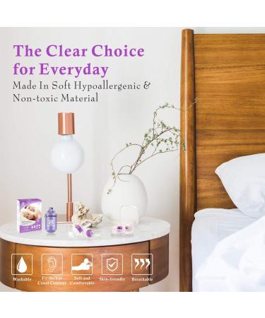 Heartrotek Earplugs for Sleep - 2 Pairs (32DB) Noise Reduction for Side Sleepers Snoring Travel Work Safety & Construction - Purple - Buy Online on GoSupps.com
