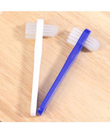 Exceart Double Prosthesis Cleaning Toothbrush - 2 Pack Durable & Portable Large Head Denture Care (White) - Buy Online on GoSupps.com