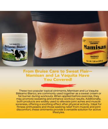 La Vaquita B lsamo Blanco (240g) & Cosmetic Ointment (200g) Enhance Workout Intensity Promote Sweating and Support Muscle Recovery - Buy Online on GoSupps.com