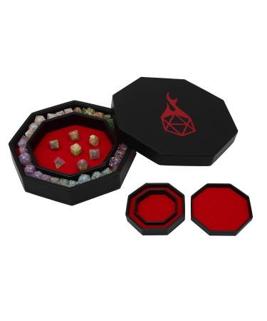 Forged Dice Co. Dice Arena Rolling Tray and Storage Compatible with Any dice Game, D&D and RPG Gaming Red