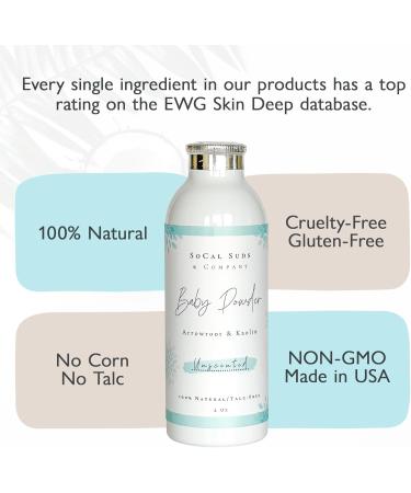 Natural Baby Powder - Talc-Free Soothing & Gentle 4oz - SoCal Suds & Company - Newborn Essentials - Buy Online on GoSupps.com