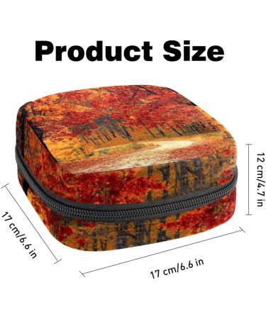 Portable Menstrual Cup & Pad Storage Bag for Women | Autumn Leaves Design | Perfect for Teens - Buy Online on GoSupps.com