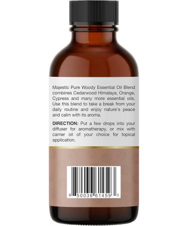 Majestic Pure Wood Essential Oil Blend | 100% Pure Premium Oil for Peace Harmony | Pine Needle Cypress Orange Himalaya Cedarwood Essential Oil for Diffusers & Aromatherapy | 1oz - Buy Online on GoSupps.com