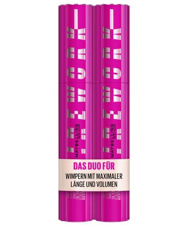 Maybelline New York Lash Sensational Firework Mascara Black for maximum long and voluminous lashes 2 x 10 ml
