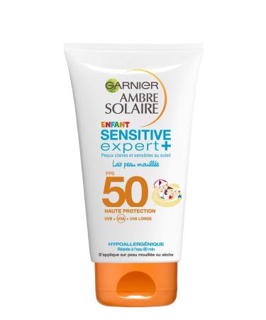 Garnier Ambre Solaire Sunscreen Wet Skin Milk SPF 50+ for Children 150 ml - Pack of 2