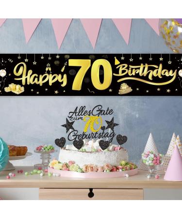 70th Birthday Cake Decorations - Gold Rock 11-Piece Set | Happy 70th Birthday Cake Topper for Men & Women - Buy Online on GoSupps.com