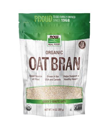NOW Foods, Organic Oat Bran, Source of Fiber and Protein, USA Grown, Non-GMO Project Verified, 14-Ounce (Packaging May Vary)