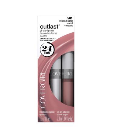 COVERGIRL Outlast All Day Two-Step Lipcolor Constant Coral 581  0.06 Oz  0.07-Fluid Ounce