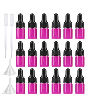 BPZXL 20 pieces empty 2ml pink glass pipette bottle small amber pink pink glass bottle sample glass pipette dripping bottle for aromatherapy essential oils
