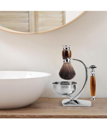 CSB Deluxe Shaving Kit for Men | Badger Hair Brush Safety Razor Stainless Steel Bowl & Chrome Stand | Luxury Gifts & Grooming Essentials - Buy Online on GoSupps.com