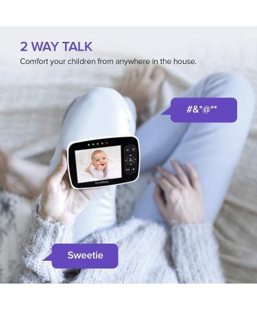 Remote Pan-Tilt-Zoom Baby Monitor | 3.5 Large Screen, Night Vision, Two-Way Talk, Room Temperature, Lullabies | 960ft Range - Buy Online on GoSupps.com
