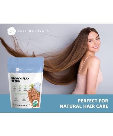 Kate Naturals Organic Brown Flax Seeds - Non-GMO, Raw, Gluten-Free Superfood with Omega Fats, Fibers, Vitamins & Minerals - Buy Online on GoSupps.com