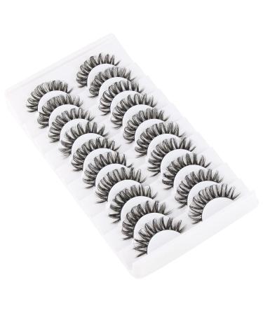 Parrarri Russian Strip Lashes D Curl - 10 Pairs Reusable Fluffy Mink Eyelashes | Curly & Crossed Design - Buy Online on GoSupps.com