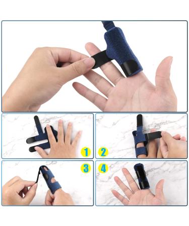 Savita 2pcs Finger Splints - Premium Composite Cloth Trigger Finger Brace for Broken Finger Protection & Pain Relief - Blue All-inclusive Design - Buy Online on GoSupps.com